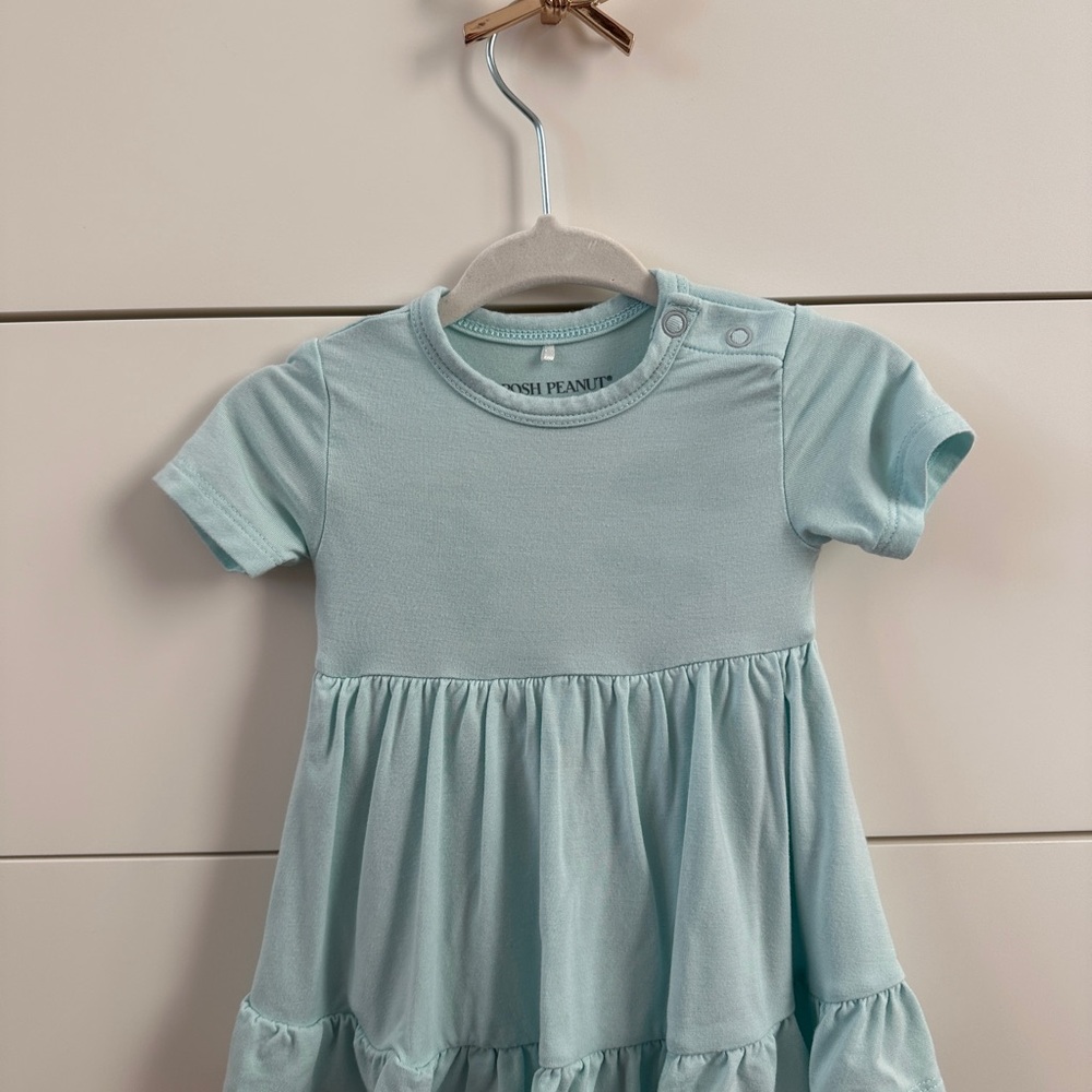 Posh Peanut Ruffled Twirl Bodysuit Dress 0-3M